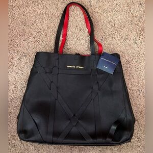 NWT Adrienne Vittadini handbag, black and red